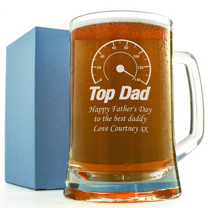 Top Dad Personalised Pint Glass