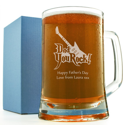 You Rock Dad Personalised Pint Glass