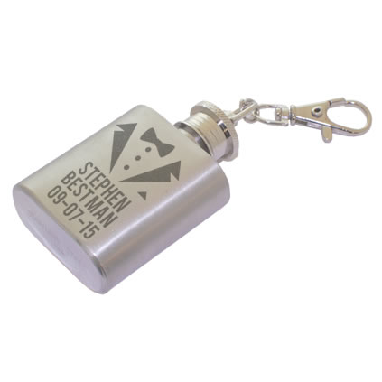 Special Occasion Personalised Hip Flask Keyring 1oz