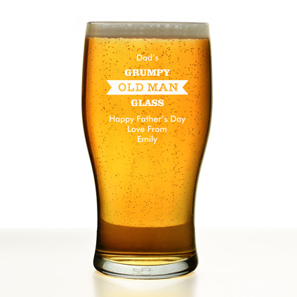 Personalised Grumpy Old Man Tulip Pint Glass