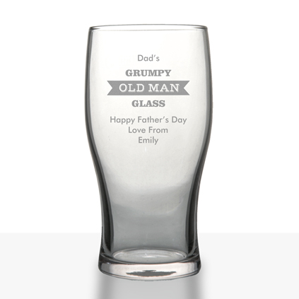 Personalised Grumpy Old Man Tulip Pint Glass