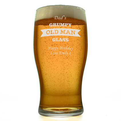 Personalised Grumpy Old Man Tulip Pint Glass