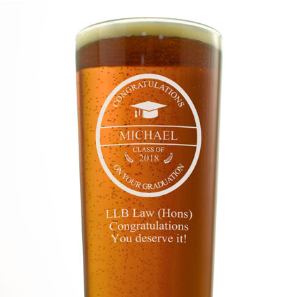 Personalised Graduation Pint Glass