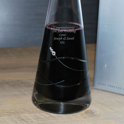Personalised Pyramid Wine Decanter With Diamante Crystals