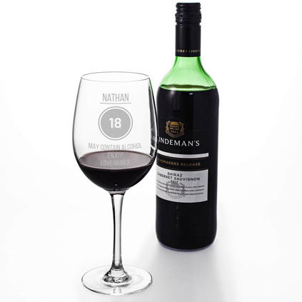 Personalised 'Certified 18' Wine Glass
