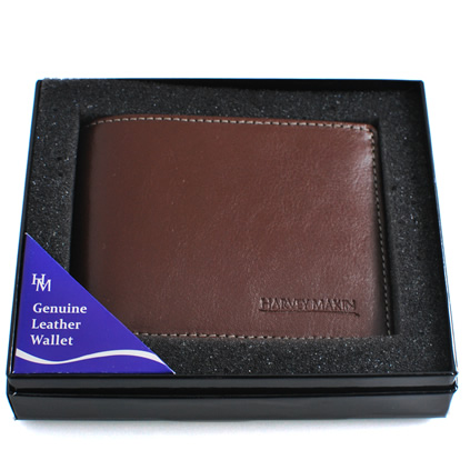 Logo Engraved Personalised Brown Wallet