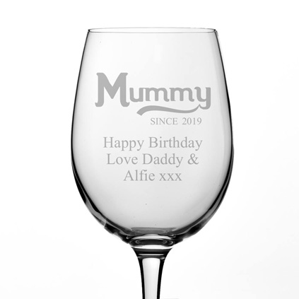 Personalised Mummy Since Wine Glass