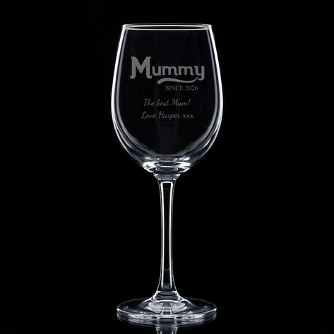 Personalised Mummy Since Wine Glass