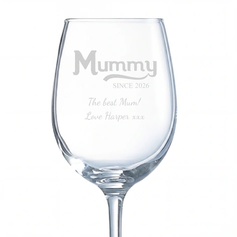 Personalised Mummy Since Wine Glass