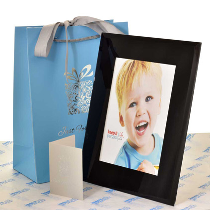 Personalised Good Friends Black Glass Photo Frame