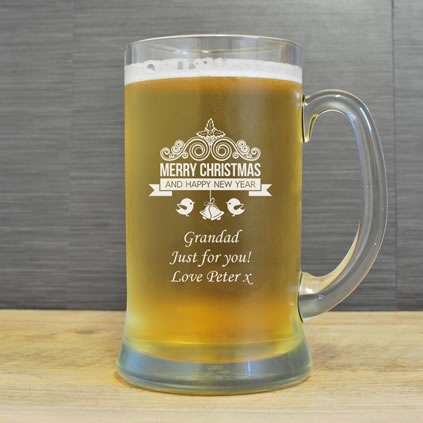 Personalised Merry Christmas 2 Pint Tankard