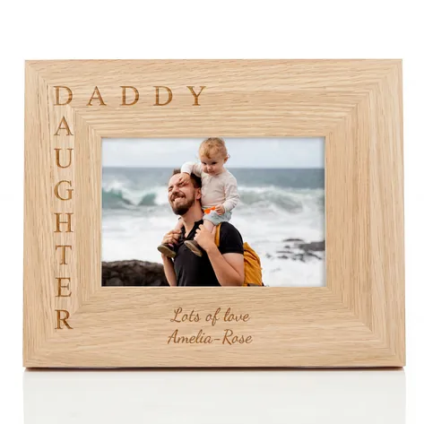 Personalised Daddy & Daughter Oak Photo Frame
