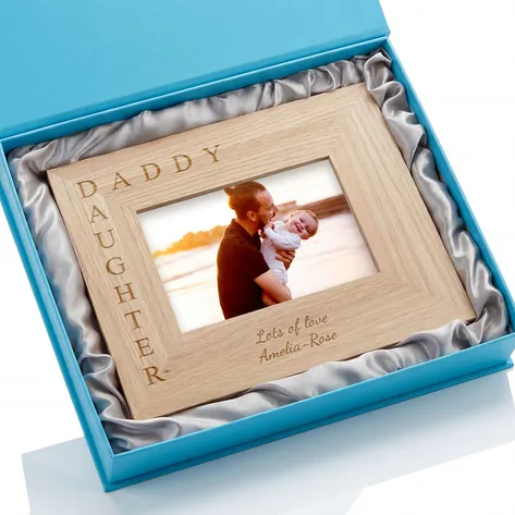 Personalised Daddy & Daughter Oak Photo Frame