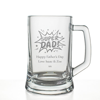 Personalised Super Dad Pint Tankard