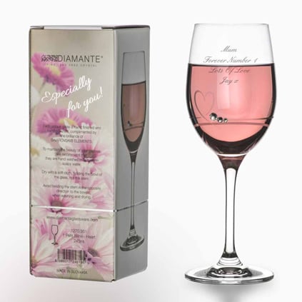 Personalised Petite Heart Wine Glass - 24 cl