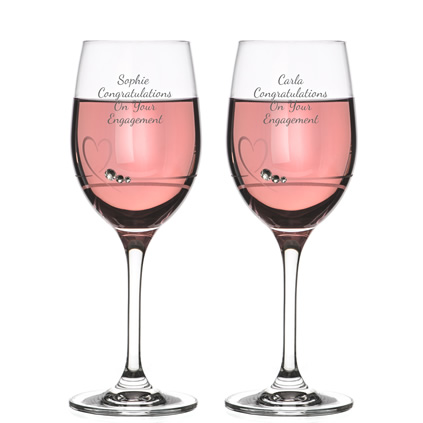 Personalised Petite Heart Wine Pair - 24 cl