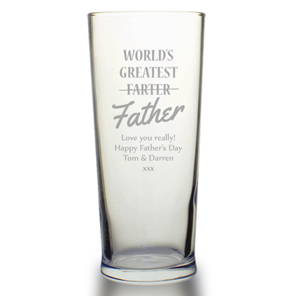Personalised World's Greatest Farter Pint Glass