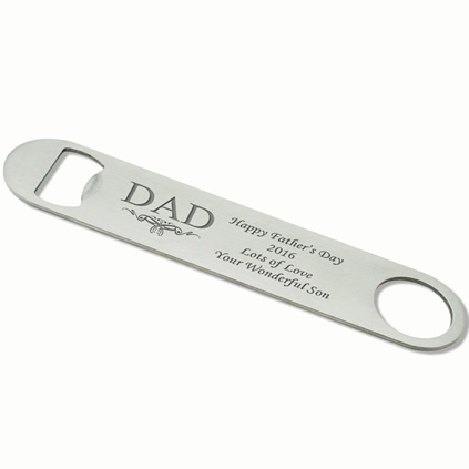 Personalised 7" Bar Blade Bottle Opener For Dad