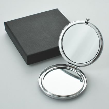 Personalised Round Compact Mirror With Gift Box
