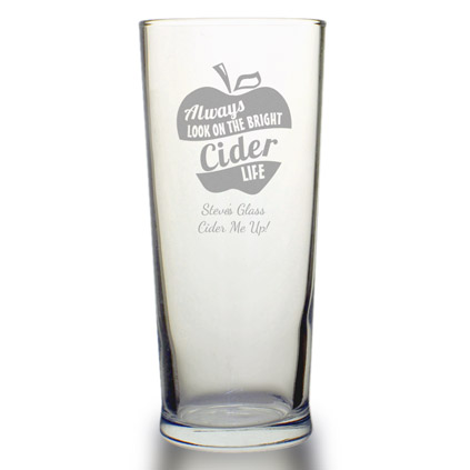 Personalised Pint Glass - Bright Cider Life
