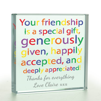 Personalised 'Friendship' Glass token