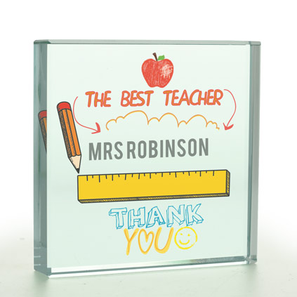 Personalised 'Best Teacher' Glass Token