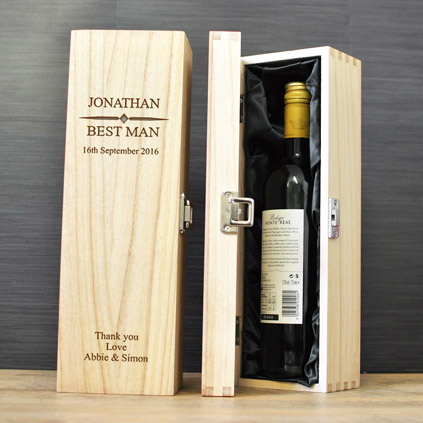 Personalised Wedding Role Wine Box