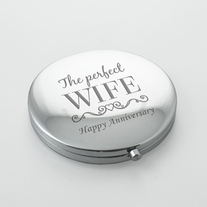 The Perfect Wife Personalised Round Compact Mirror