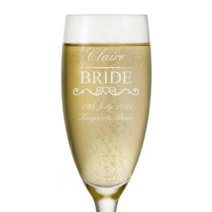 Personalised Bride Wedding Flute