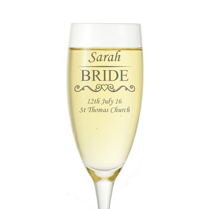 Personalised Bride Wedding Flute