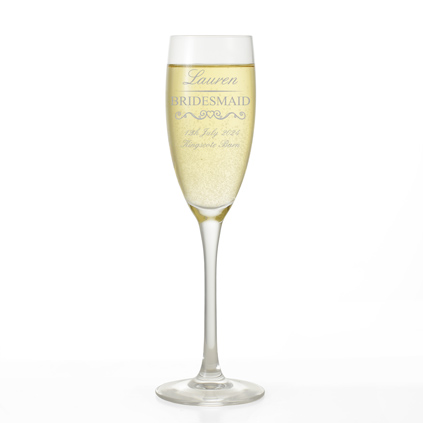 Personalised Bridesmaid Wedding Flute