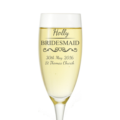 Personalised Bridesmaid Wedding Flute