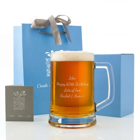 Personalised Pint Tankard With Luxury Gift Bag And Box