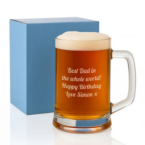 Personalised Pint Tankard With Luxury Gift Bag And Box