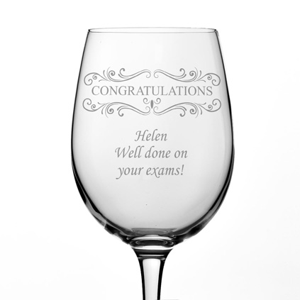 Personalised Congratulations Wine Glass