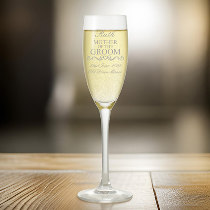 Personalised Mother Of The Groom Wedding Flute