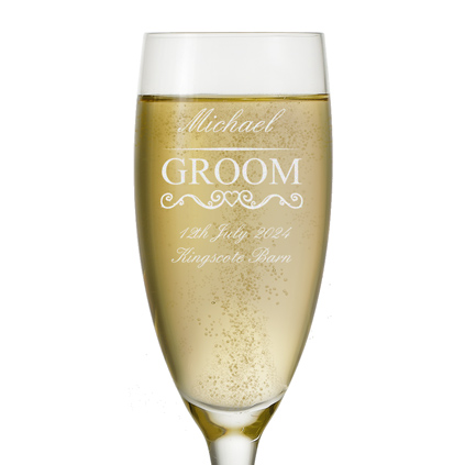 Personalised Groom Champagne Flute