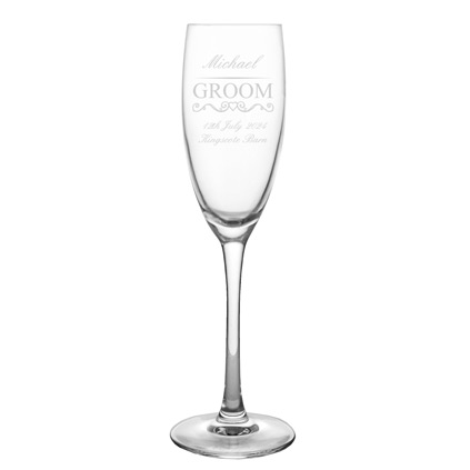 Personalised Groom Champagne Flute