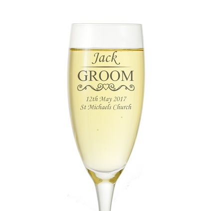 Personalised Groom Champagne Flute