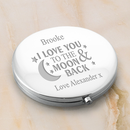 Personalised Love You To The Moon And Back Compact Mirror