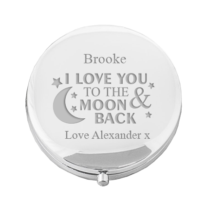 Personalised Love You To The Moon And Back Compact Mirror