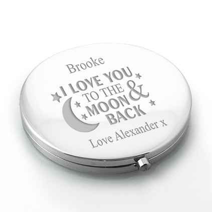 Personalised Love You To The Moon And Back Compact Mirror