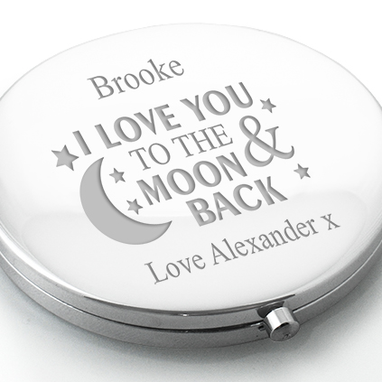 Personalised Love You To The Moon And Back Compact Mirror