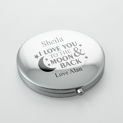 Personalised Love You To The Moon And Back Compact Mirror