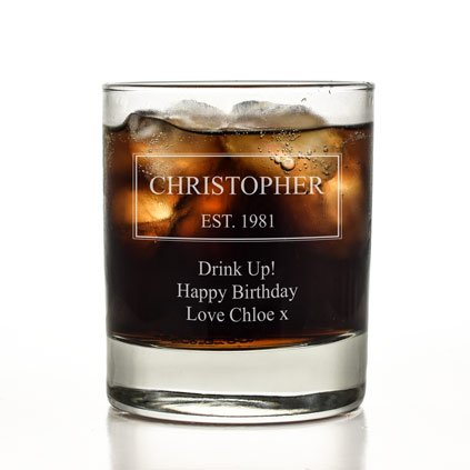 Personalised Established Whiskey Tumbler