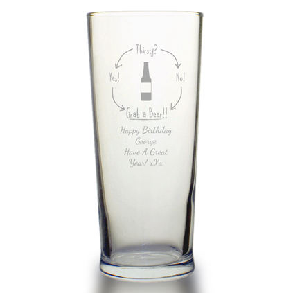 Personalised 'Grab a Beer' Straight Pint Glass