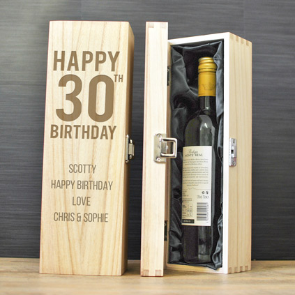 Happy 30th Birthday Personalised Wine Box
