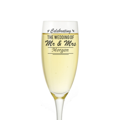Personalised 'Celebrate The Wedding' Champagne Flute