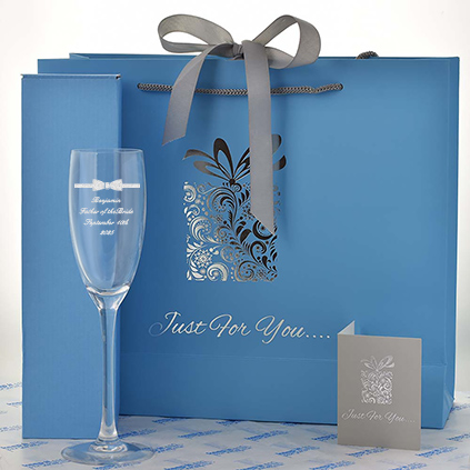 Personalised 'Bowtie' Champagne Flute