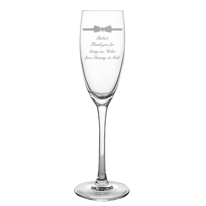 Personalised 'Bowtie' Champagne Flute